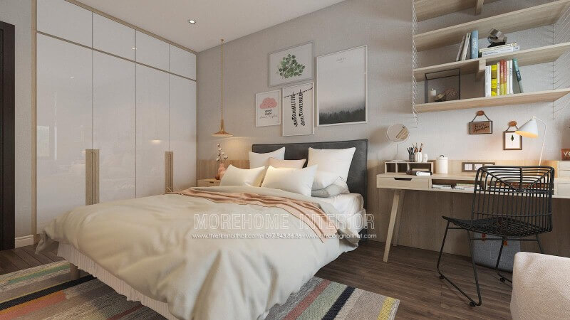 Bộ tranh trang trí 4 bức treo tường độc đáo, sinh động tạo nét trẻ trung, đáng yêu cho phòng ngủ con. Mẫu nội thất biệt thự đẹp